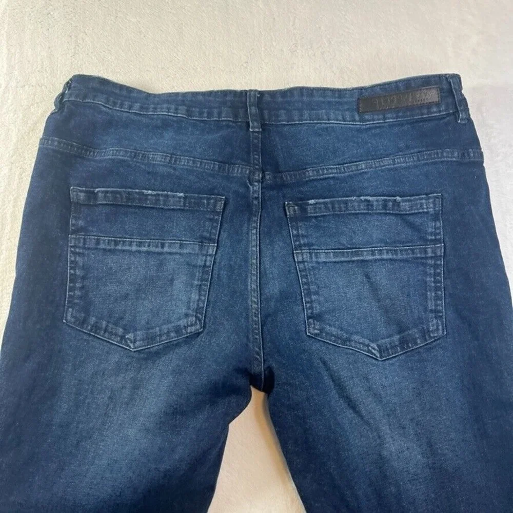 M SOCIETY Men's Jeans Skinny SIZE 38X32 BLUE MOTO‎ Distressed